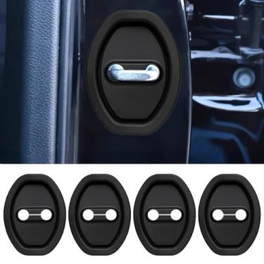 Imagem de Capas de proteção de travas de silicone, 1 peça de capa de trava de porta de carro de silicone, protetor de bloqueio preto/almofada de porta universal proteção contra batidas, capa de trava de porta