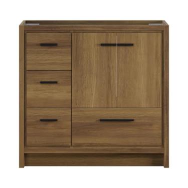 Imagem de Swiss Madison Virage 91.4 cm Vanity de banheiro independente em carvalho marrom sem pia