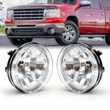 Imagem de SINYATO INDUST Faróis de neblina compatíveis com GMC 2007-2013 Sierra 1500,2007-2014 Sierra 2500 3500 HD, conjunto de farol de neblina 1:1 de substituição original, certificado DOT 【Nota: não serve