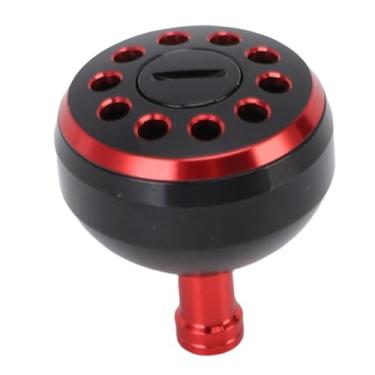Imagem de UPALDHOU Puxador de energia de 38 mm. Carretel de pesca S A D Puxador de alça de liga de alumínio ergonômico antiderrapante carretel de isca modificado acessório (preto vermelho)