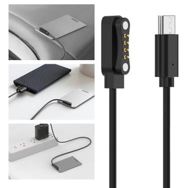 Imagem de 2 cabos de carregamento para gravador de voz, cabo de carregamento magnético USB C, USB C, 1 m