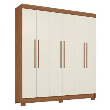 Imagem de Guarda Roupa Casal 6 Portas Toledo Jatobá Areia - Santos Andirá
