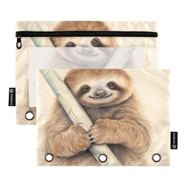 Imagem de Wassud Sloth on Branch (2) Pacote com 2 Pastas de fichário com 3 furos, pastas de bolso, organizador de fichários para casa, escritório