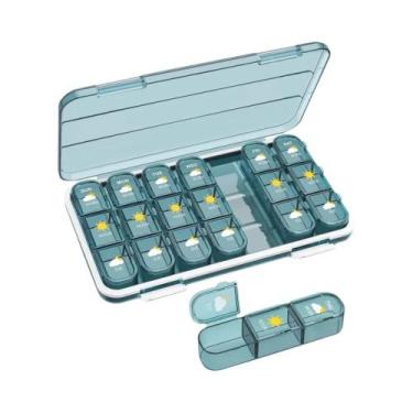 Imagem de Organizador Semanal De Comprimidos De Grande Capacidade, Resistente À 