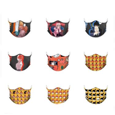 Imagem de Máscara facial Anime Chainsaws Máscara masculina 9 unidades/lote de algodão