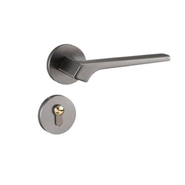 Imagem de VTGVVVTR Fechadura tipo maçaneta interna de porta de quarto de casa fechadura de porta de madeira liga de zinco fechadura magnética silenciosa dividida (liga de alumínio SP361 cinza)