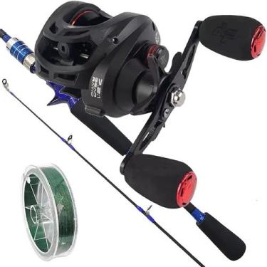 Imagem de Kit Pesca Carretilha M21 Pro Slim Vara de Carbono 1,80m Linha 4x Multi