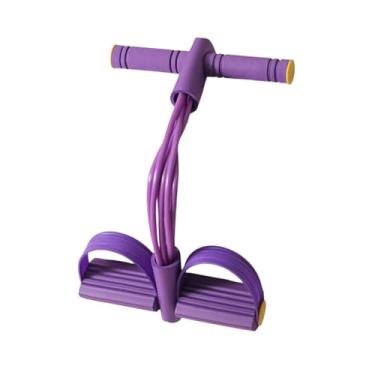 Imagem de Lljsszr Faixa Elástica de Resistência para Pedais, Corda de Puxar, Faixa de Exercício para Costas, Pernas E Ombros, Tubo Roxo de Seis Vias