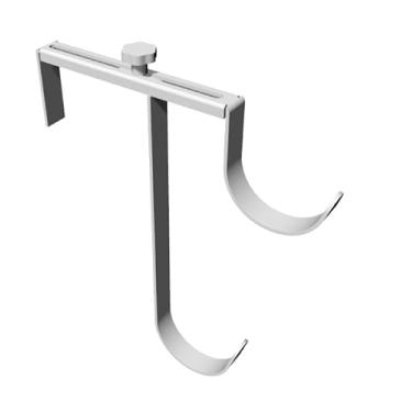 Imagem de niffgaff 2 ganchos duplos para mastro de piscina, painel espesso ajustável, ganchos de equipamento de cerca de piscina, cabides de metal para pendurar ferramentas para cerca de vinil, piscina, parede