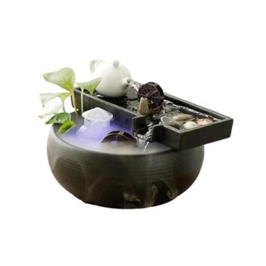 Imagem de Fonte de água de mesa interna com roda Feng Shui para meditação, relaxamento, decoração de casa