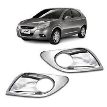 Imagem de Aplique Cromado Moldura do Farol Auxiliar de Milha JAC J3 / J3 Turin 2011 à 2013 Par