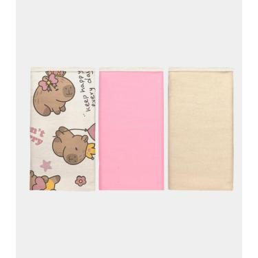 Imagem de Kit Três Panos de Boca Vivaldi Rosa, UN, Rosa