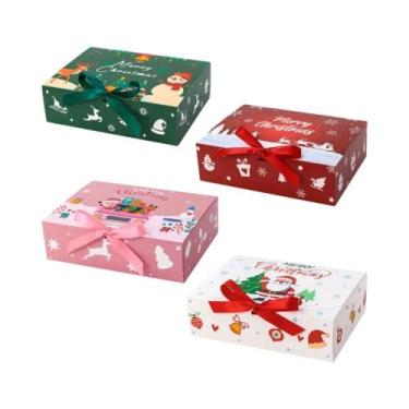 Imagem de Caixas Grandes De Presente De Natal 4x12 Peças Embalagem Elegante Para