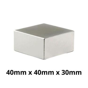 Imagem de  Imã Neodímio Bloco Magnético N42 40 x 40 x 30 mm Super Forte Potente 