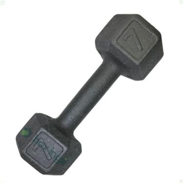 Imagem de Halter Sextavado de Ferro Fundido Pintado - 7 Kg - 2M FITNESS