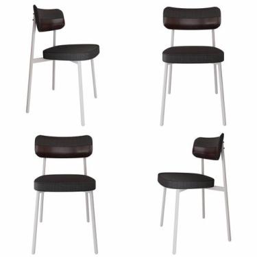 Imagem de Cadeira Alloa Fixa com 4 Pés 50 x 44,7 x 83,8 cm com 4 Unidade Preto/C