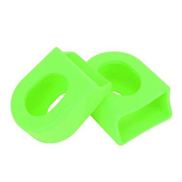 Imagem de 1 par 2 peças protetores de bota de manivela,Protetor de braço de manivela, defensores de manivela de mountain bike, capa macia mangas botas acessórios de bicicleta para peças de bicicleta(Green)