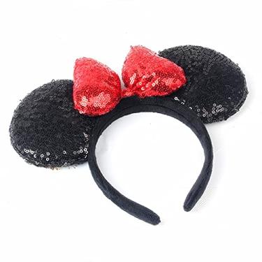 Imagem de Orelhas de lantejoulas de três dimensões, orelhas de Mickey e lantejoulas, orelhas de minnie adultas, orelhas de microfone para adultos, orelhas de minnie brilhantes, orelhas de rato, faixas de cabelo com glitter de borboleta