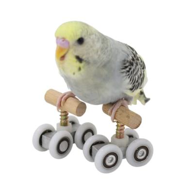 Imagem de Brinquedo de treinamento de inteligência de patins de pássaros, papagaio, suporte educativo, para doces, periquitos, hobby de construção, aprendizado de mastigação, brinquedo para pé de animais de estimação, para calopsitas, pássaro apaixonado, monge, 2 unidades