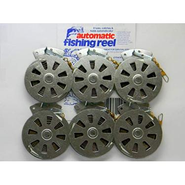 Imagem de 6 molinetes de pesca mecânicos Fisher's Yo Yo - pacote com 1/2 dúzia - armadilha de peixe Yoyo - (modelo de gatilho plano)