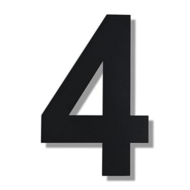Imagem de BetLight Número de endereço residencial flutuante de aço inoxidável de 25 cm de altura para uso externo/preto/número 4