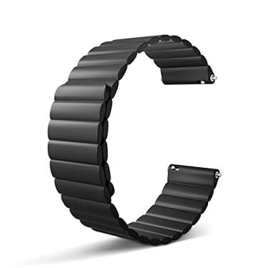 Imagem de Pulseira magnética para relógio, pulseira de silicone para smartwatch de 20 mm, 22 mm, pulseira de liberação rápida, fecho magnético ajustável, feminino e masculino, substituição para Galaxy Gear S2,