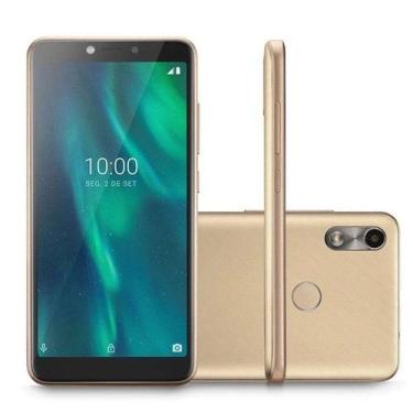 Imagem de Smartphone f dual 3g 32gb android 9 tela 5.5 p9131 dourado - MULTILASE