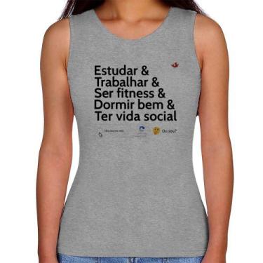 Imagem de Regata Feminina Não sou um robô... ou sou - Foca na Moda, Cinza, M
