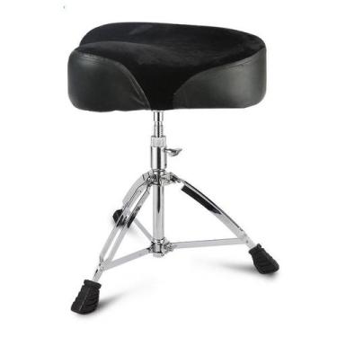 Imagem de Banco Assento P/Bateria Regulagem A Rosca,Acolchoado,Cromado - Aj Som 