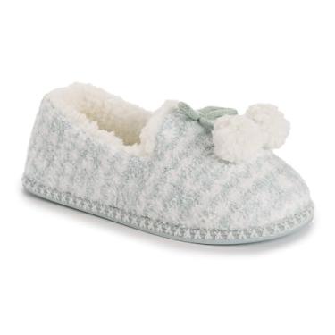 Imagem de MUK LUKS Pantufa feminina Rylee, Verde/marfim, Large