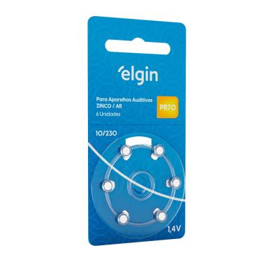 Imagem de Pilha Auditiva ELGIN PR70 Tamanho 10/230 1,4V com 6 Unidades
