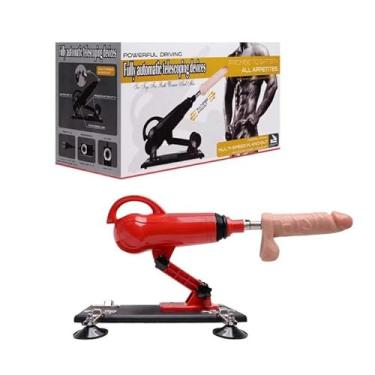 Imagem de Máquina Do Sexo Powerful Driving - acompanhada por 2 pênis de borracha e 2 plugs em jelly - Conecte a fonte em uma tomada de 110 ou 220V (fonte bivolt).