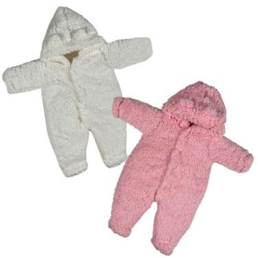 Imagem de Kit 2 Macacão Pelúcia Bebe Inverno De Pelo Carneiro Menina Menino - Be