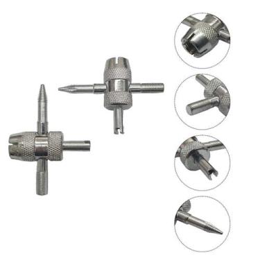 Imagem de Kit 2 Chave Saca Válvula Extrator Pneu Carro Moto 4x1 Ômega - ROTTA