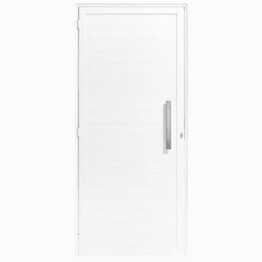 Imagem de Porta Lambril 2,10x80 lado DIREITO L-25 no alumínio branco c/puxador redondo