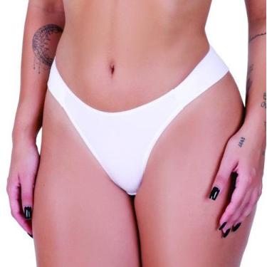 Imagem de Calcinha Fio Dental Dupla Feminina Clamar em Microfibra 2180, P, Branc