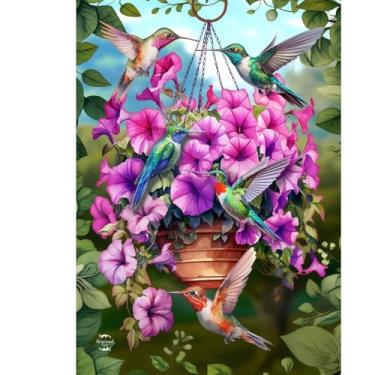 Imagem de Briarwood Lane Bandeira de jardim de beija-flores e petúnias