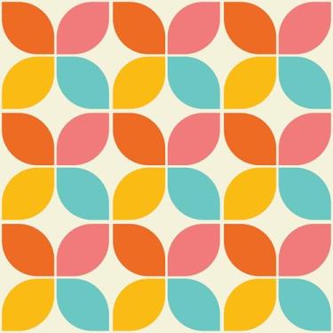 Imagem de Papel De Parede 10m Adesivo Lavável Pétala Mosaico Colorido