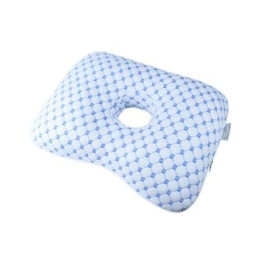 Imagem de IEUDNS Travesseiro para piercing de orelha, travesseiro para dormir, protetor de relaxamento para usar fones de ouvido, brincos, suporte de pescoço macio com, Azul