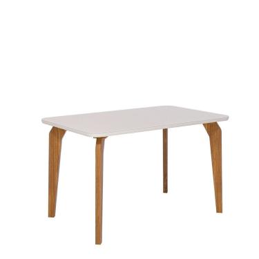 Imagem de Mesa para Sala de Jantar 130cm com Vidro Papaia Off White