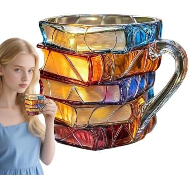 Imagem de Caneca De Livro, Caneca De Suco Com Alça, 15x13x11cm, Copos Criativos, Copo De Leitura De Estudo De Cozinha Estética Para Coleção De Livraria, Local De Trabalho Em Casa, Expositor D, B