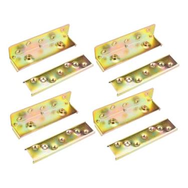 Imagem de Bothyi 4 peças de suportes de grade de cama, ferragens de ferro, estrutura de cama de madeira, conectores, parafusos resistentes não incluídos, fácil de, 6 Inch 1.5mm Thick