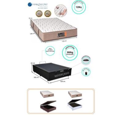 Imagem de Conjunto Cama Box Baú Casal Viúva + Colchão Sankonfort Tranquillité Mo