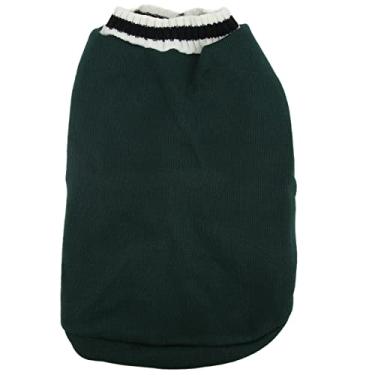 Imagem de Roupas para cães, pulôver, suéter para animais de estimação, estilo campus, malha, decote em v, para buldogue, para cães de estimação(XL-Verde)
