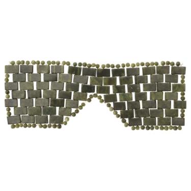 Imagem de Máscara de olhos de jade, máscara de resfriamento facial, máscaras de olho de pedra de jade verde, cobertura de olhos refrescante, máscaras de dormir de olhos faciais de pedra verde para mulheres
