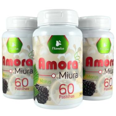 Imagem de Kit 3 Amora Miura 550 mg 60 Comprimidos Suplemento Natural Sem Glúten Vegano Fitonatus