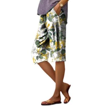 Imagem de Calças domirica Summer Floral Print Femininas de Algodão XL