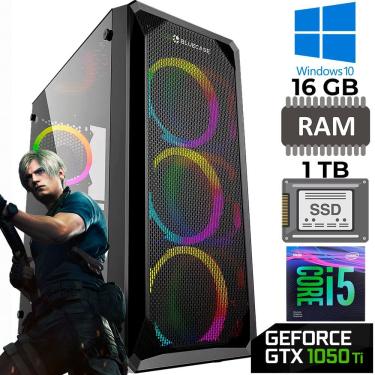 Imagem de Computador Gamer Core i5-9400, SSD 1TB, RAM 16GB, Placa de Video 4GB 1050 Ti, Frontal RGB Com Controle, Fonte 600W Real