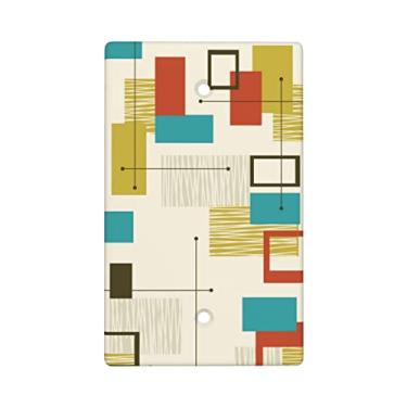 Imagem de Capa de placa de interruptor em branco One Gang Meados do Século Moderno Divisória Única Placa de Parede Decoração Placas de Parede