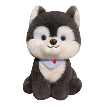 Imagem de Brinquedo de pelúcia Cachorro de desenho animado fofo Husky com bandan